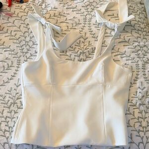 Zara White Women's Top with Bow Straps